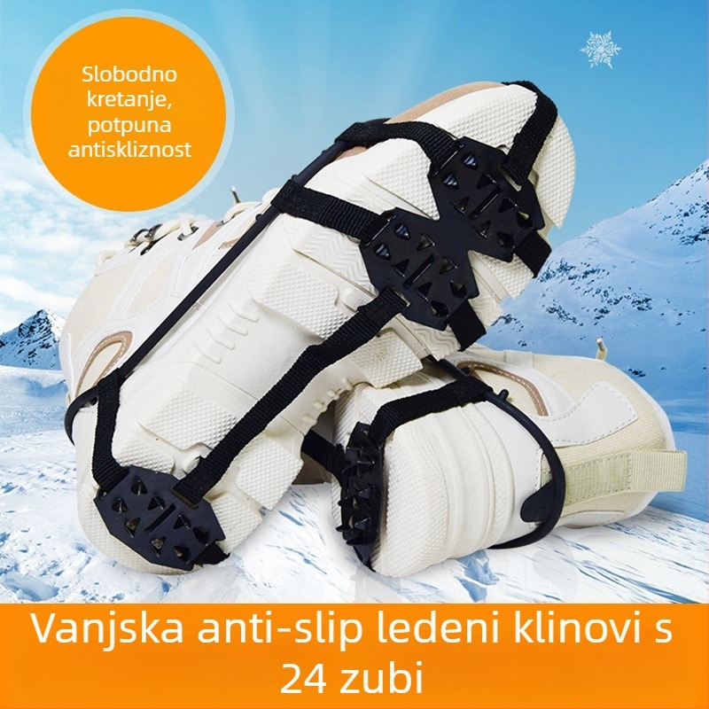 Ledni krpelji za cipele, s 8/10/24 zubima, protivklizni za snijeg i outdoor planinarenje