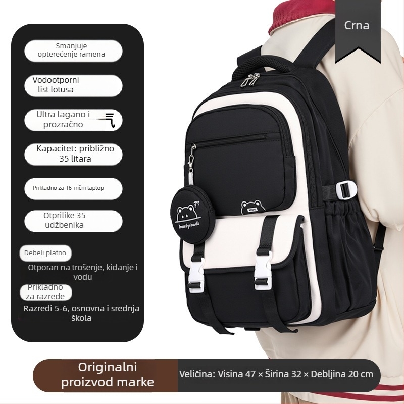 Ruksak za učenike od Oxford platna, prozračan i vodootporan, ultra lagan i izdržljiv, proširiva kapacitet, naramenice s zračnim jastučićem