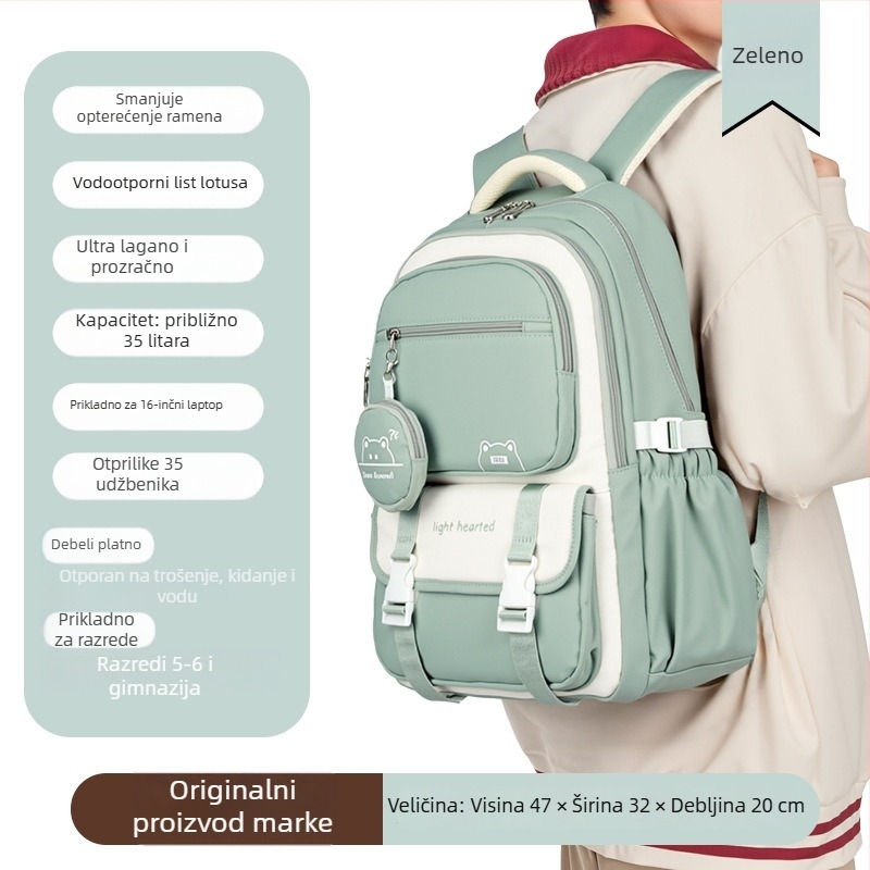 Ruksak za učenike od Oxford platna, prozračan i vodootporan, ultra lagan i izdržljiv, proširiva kapacitet, naramenice s zračnim jastučićem
