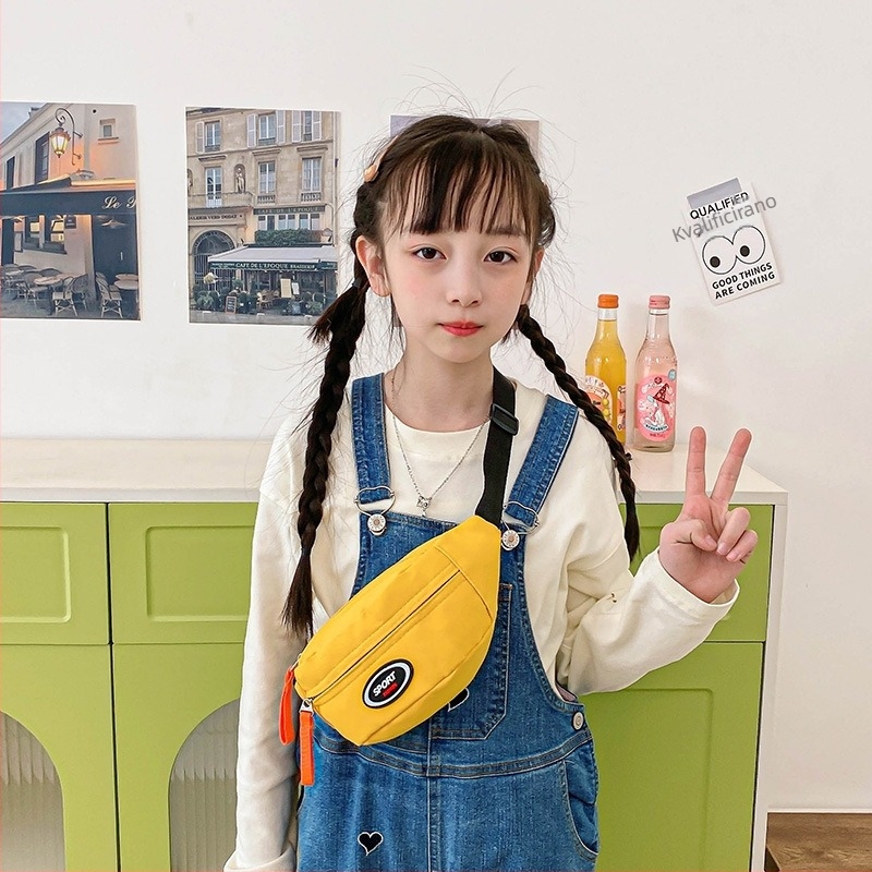 Dječja torba za prsa u korejskom stilu s uzorkom slova, lagana crossbody, unisex, najlon, prozračna, ljeto 2025