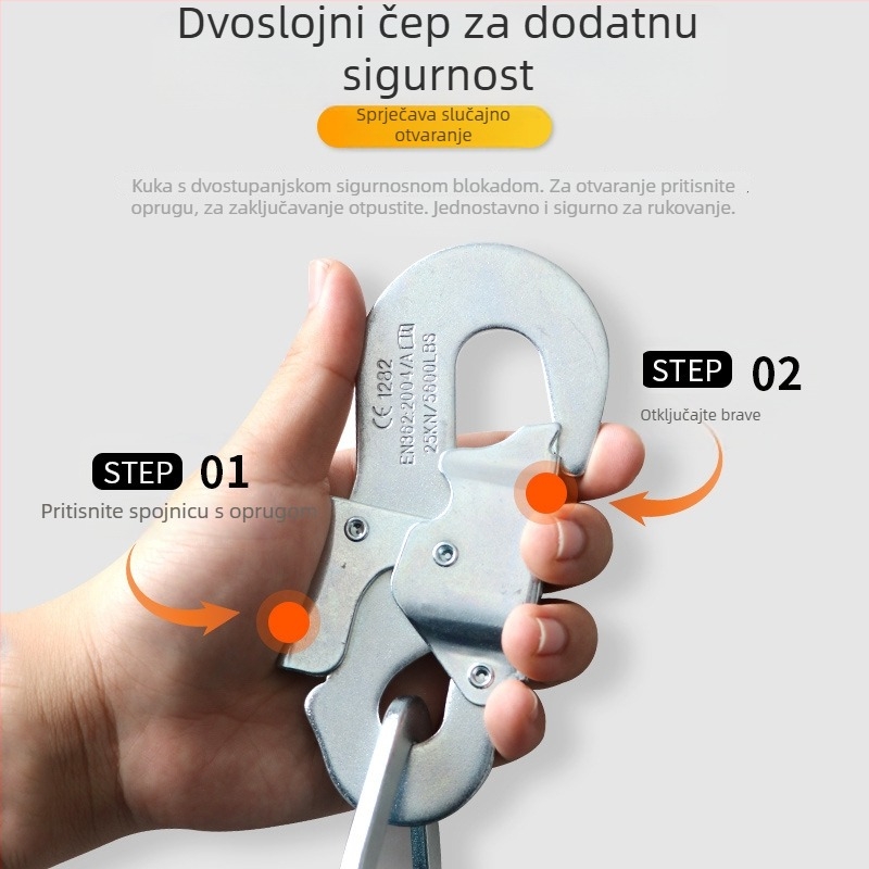 Ansuo sigurnosni pojas za rad na električnim stubovima s podesivim užetom duljine 130–180 cm, poliester