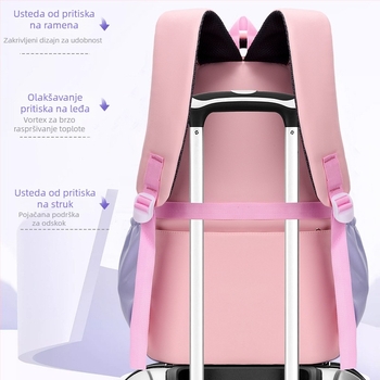 Unisex školski ruksak za osnovnu školu s zaštitom kralježnice, lagan, otporan, anime uzorak, zakrivljene naramenice