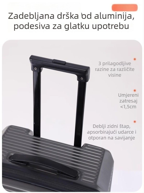 Unisex kofer od 20 inča s bočnim otvorom, proširiva kapaciteta, kotači, USB priključak i kombinirano zaključavanje