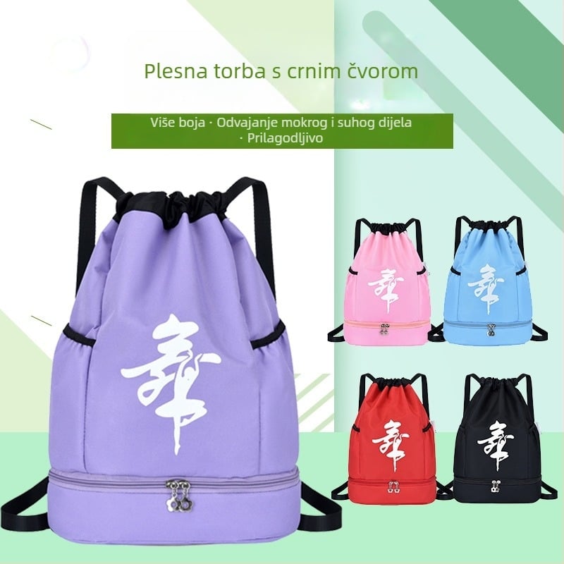 Unisex nylon školska torba s pretincem za cipele i otiskom logotipa, naramenice s zračnim amortizerima