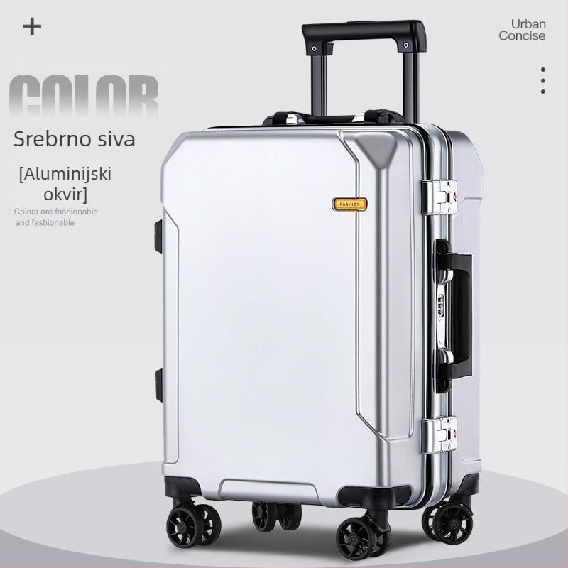 Elegantan punjivi kovčeg, otporan na padove, zaključavanje na šifru, velika zapremina, univerzalni kotači, unisex putovanja