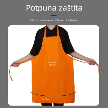 Pregača za zavarivanje od otpornog materijala s zaštitom od vatre i toplinske izolacije; pogodna za zavarivanje, rezanje i brušenje