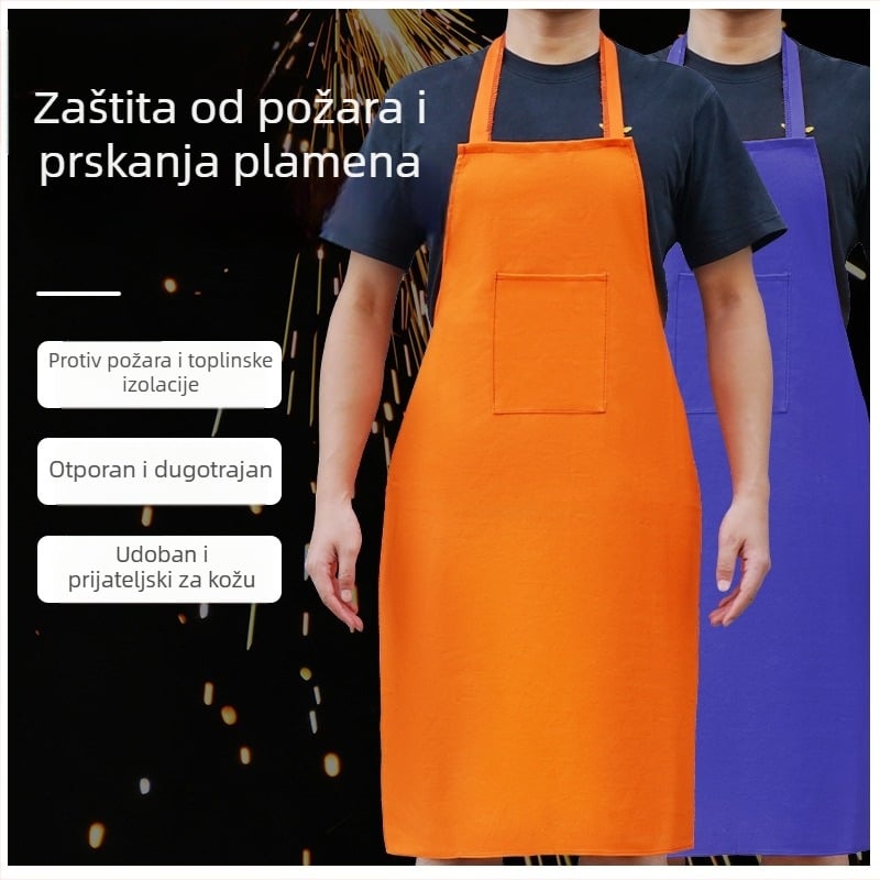 Pregača za zavarivanje od otpornog materijala s zaštitom od vatre i toplinske izolacije; pogodna za zavarivanje, rezanje i brušenje