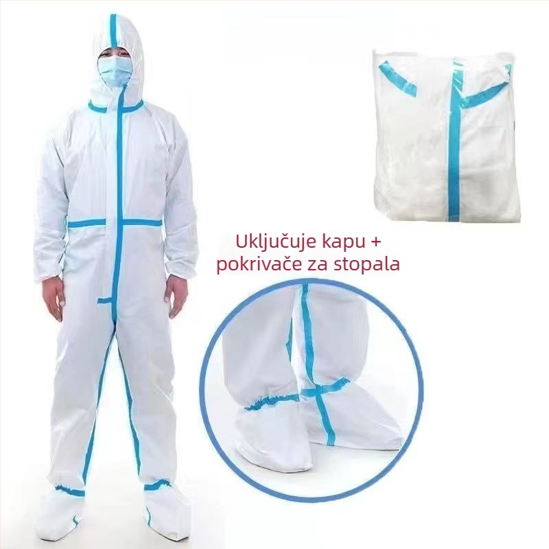 Kombinezon za cijelo tijelo, jednokratni izolacijski odjev za medicinsko osoblje, vanjska uporaba, netkani materijal PP+PE