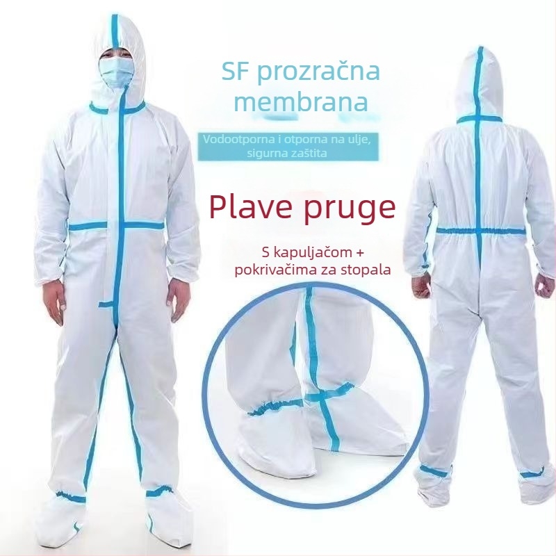 Kombinezon za cijelo tijelo, jednokratni izolacijski odjev za medicinsko osoblje, vanjska uporaba, netkani materijal PP+PE