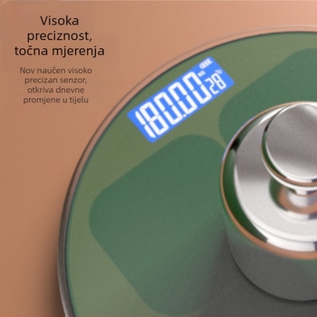 Kućna precizna elektronička vaga za mjerenje težine, masnoće u tijelu i sastava tijela – baterijsko napajanje, pogodna za studente, domove i odrasle