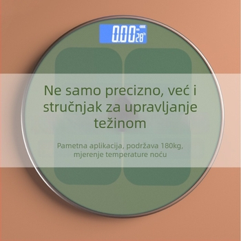 Kućna precizna elektronička vaga za mjerenje težine, masnoće u tijelu i sastava tijela – baterijsko napajanje, pogodna za studente, domove i odrasle