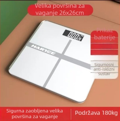 Kućna precizna elektronička vaga za mjerenje težine, masnoće u tijelu i sastava tijela – baterijsko napajanje, pogodna za studente, domove i odrasle