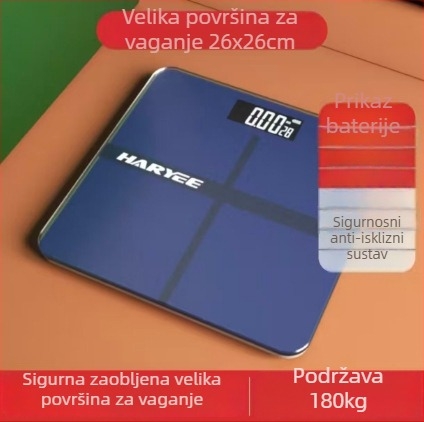 Kućna precizna elektronička vaga za mjerenje težine, masnoće u tijelu i sastava tijela – baterijsko napajanje, pogodna za studente, domove i odrasle