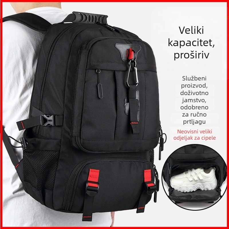 Vanjski planinarski ruksak velike kapacitete, vodootporan, protiv krađe, proširiv, kompatibilan s 16-inčnim laptopom za poslovna putovanja