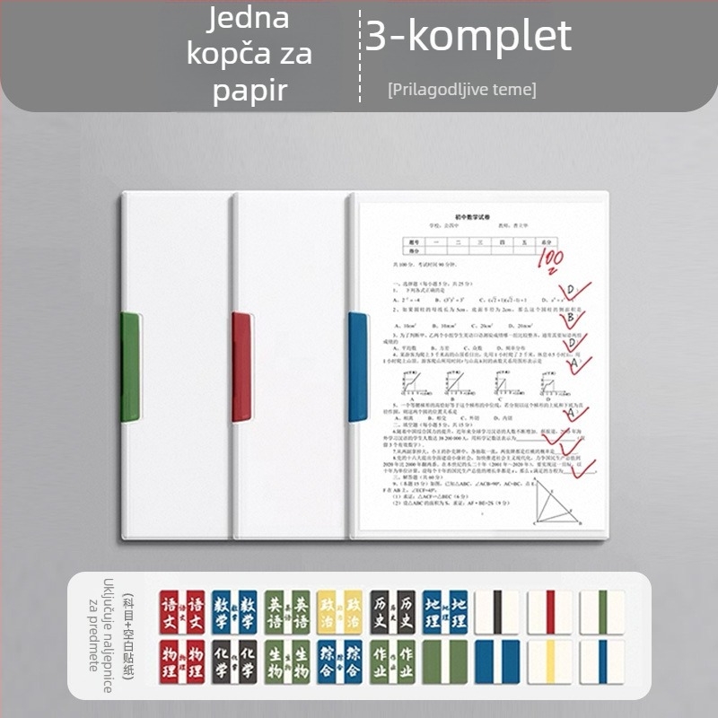 Kuai liwen 4901 Dvostruki vučni štapić za testne listove, okretni klip, PP, A4/A3