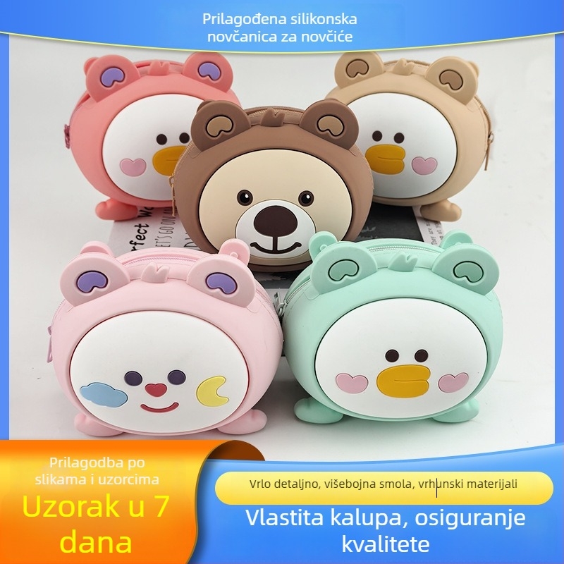 Silikonska novčanik za kovance s animiranim uzorkom, unisex za svakodnevnu upotrebu