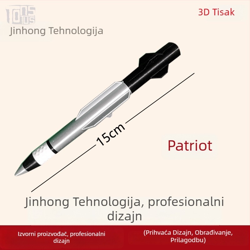 Vojni model AIM-120 Hellfire — PLA 3D ispis, moderni umjetnički stil, privjesak, prilagodba dostupna