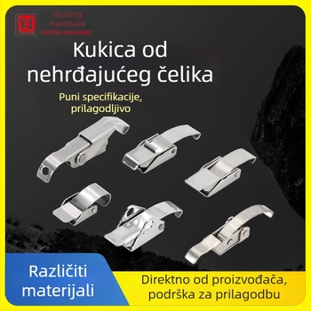 Nerđajući čelik – prilagodljiva sigurnosna kopča za strojeve za ubrizgavanje i vakuumske uređaje; model Safety buckle; dugi teški kuk; završna obrada: vibracijsko brušenje