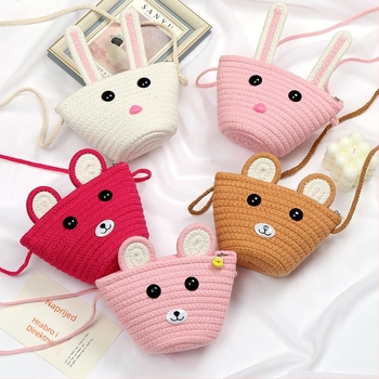 Dječja pamučna mini crossbody torbica, unisex, za predškolce, proljeće 2023, dječji šarm stil, svakodnevna upotreba