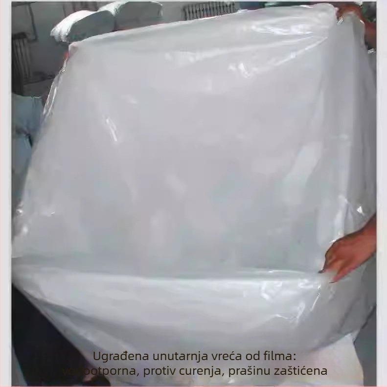Ton bag s unutarnjom folijom, nosivost 1000 kg, PE materijal, dvostruki sloj vodootpornosti i zaštite od vlage, za skladištenje cementa, otisak logotipa