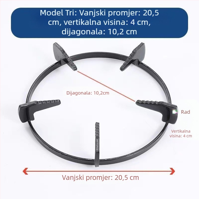 Kružni nosač za plinsku kuhinju, univerzalni, protuklizni, držač za lonac za mlijeko