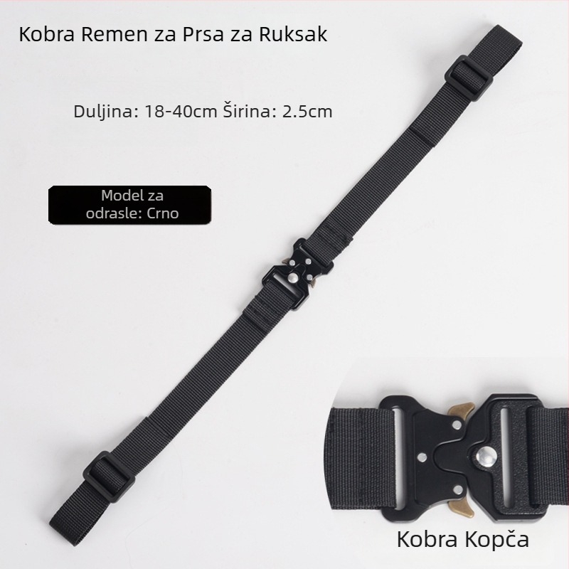 Remen za ruksak od najlona, protuklizni, Cobra aluminijska kopča, višefunkcionalan