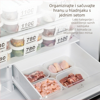 Kutija za skladištenje u hladnjaku u japanskom stilu s poklopcem, od plastike za hranu, zatvorena kutija za povrće i voće