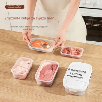 Kutija za skladištenje u hladnjaku u japanskom stilu s poklopcem, od plastike za hranu, zatvorena kutija za povrće i voće