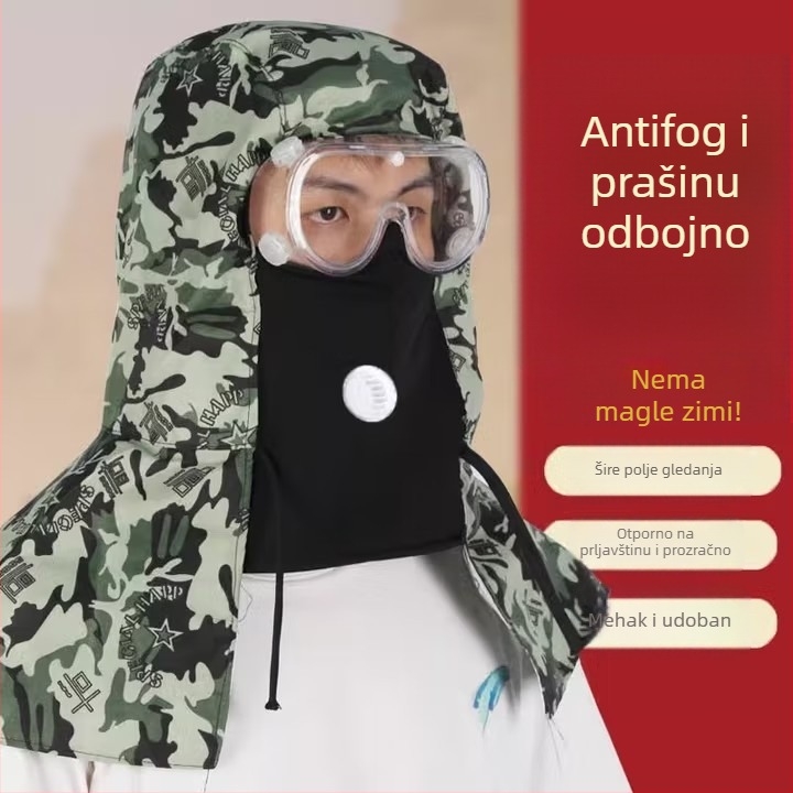 Denim šal kapica s rubom, debela zaštita od prašine za industrijsko brušenje, radni plašt, 200 g, namjena: rukovanje cementom, dekoriranje, rudarenje