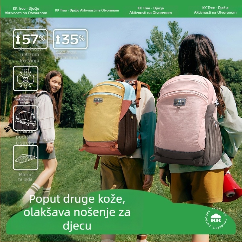 Kocotree Ergonomični lagani školski ruksak za 5.–6. razred, najlon materijal, zaštita kralježnice i smanjenje opterećenja, ergonomska stražnja ploča, dječji dizajn