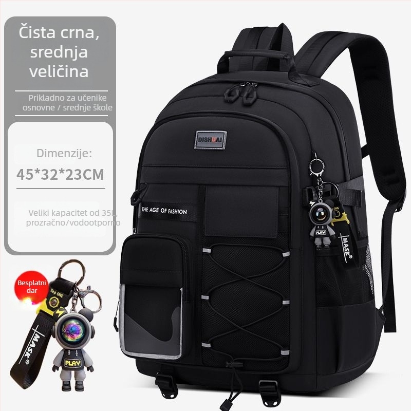 Školski ruksak za učenike od osnovne do srednje škole, velik kapacitet, lagan, prozračan, zaštita kralježnice, ergonomski stražnji panel