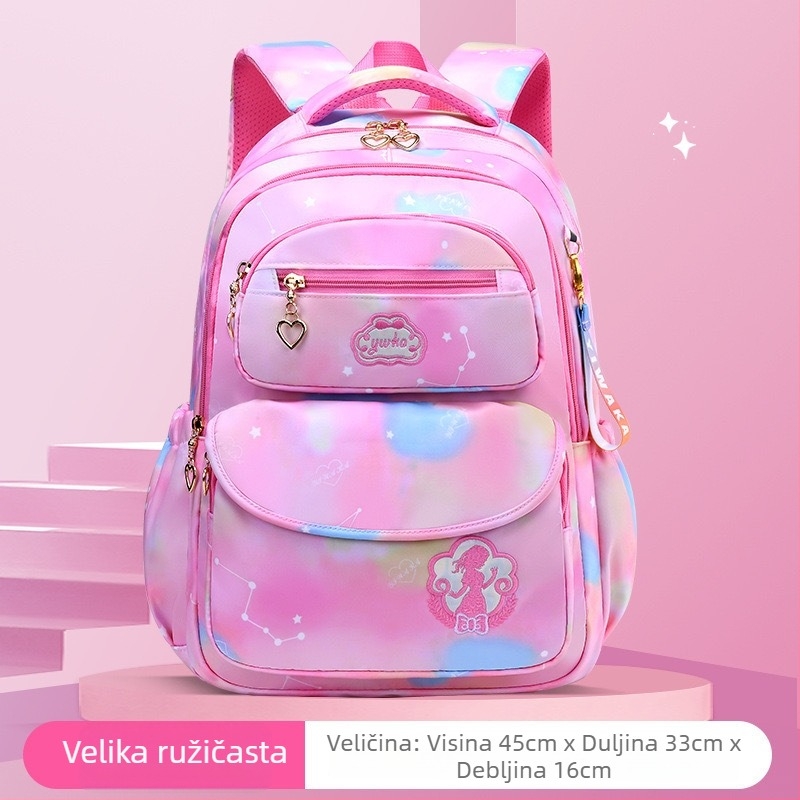 Ruksak za djevojčice osnovne škole – lagan, vodootporan, s olakšavanjem tereta i zaštitom kralježnice, poliester, za 3–4 razreda