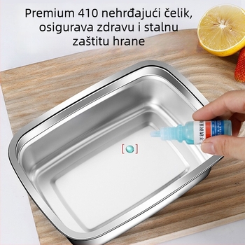 Kutija za čuvanje hrane, pravokutna, 201 nehrđajući čelik, 800-1000 ml, jednoslojna, čuva hranu svježom