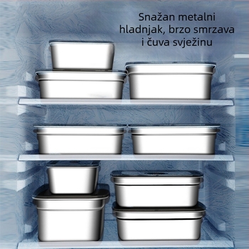 Kutija za čuvanje hrane, pravokutna, 201 nehrđajući čelik, 800-1000 ml, jednoslojna, čuva hranu svježom