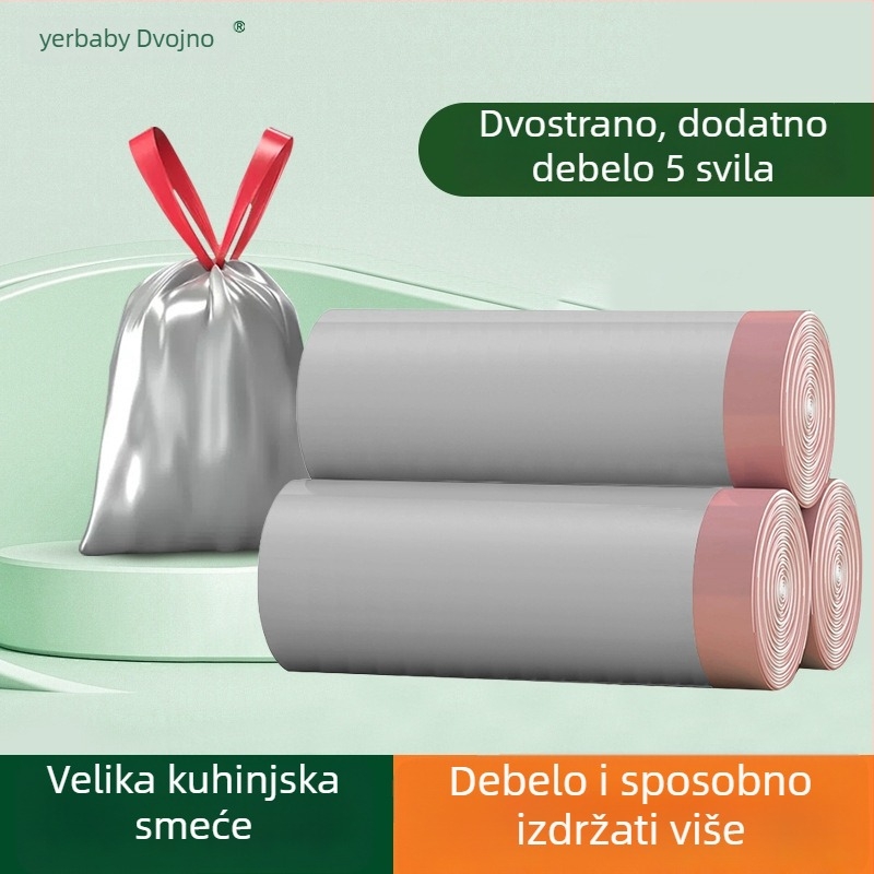 PE vrećica za smeće s vrpcom, debela, jednokratna