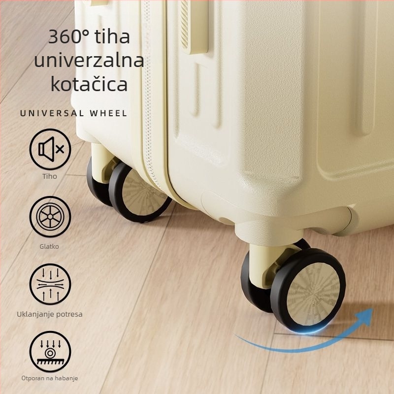 Studentski višenamjenski kovčeg sa zatvaračem, karbonsko tijelo, proširivo odjeljak, univerzalni kotačići, lokot
