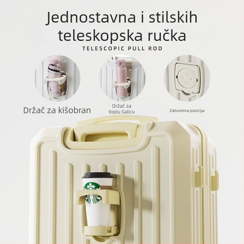 Studentski višenamjenski kovčeg sa zatvaračem, karbonsko tijelo, proširivo odjeljak, univerzalni kotačići, lokot