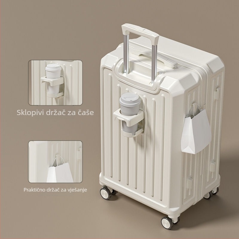 Studentski višenamjenski kovčeg sa zatvaračem, karbonsko tijelo, proširivo odjeljak, univerzalni kotačići, lokot