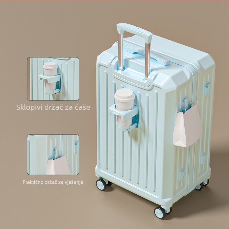 Studentski višenamjenski kovčeg sa zatvaračem, karbonsko tijelo, proširivo odjeljak, univerzalni kotačići, lokot