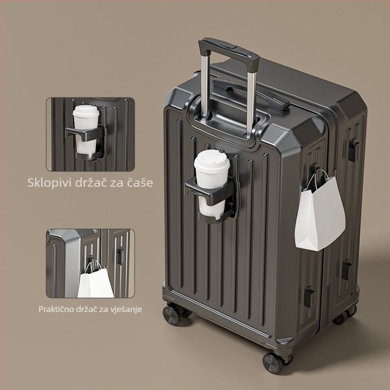 Studentski višenamjenski kovčeg sa zatvaračem, karbonsko tijelo, proširivo odjeljak, univerzalni kotačići, lokot