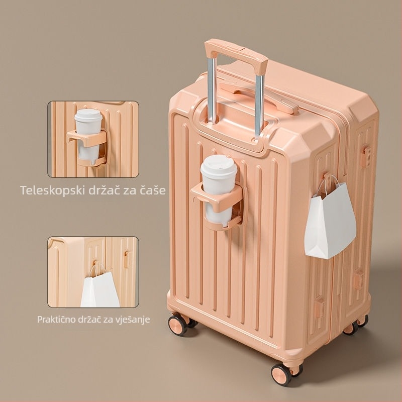 Studentski višenamjenski kovčeg sa zatvaračem, karbonsko tijelo, proširivo odjeljak, univerzalni kotačići, lokot