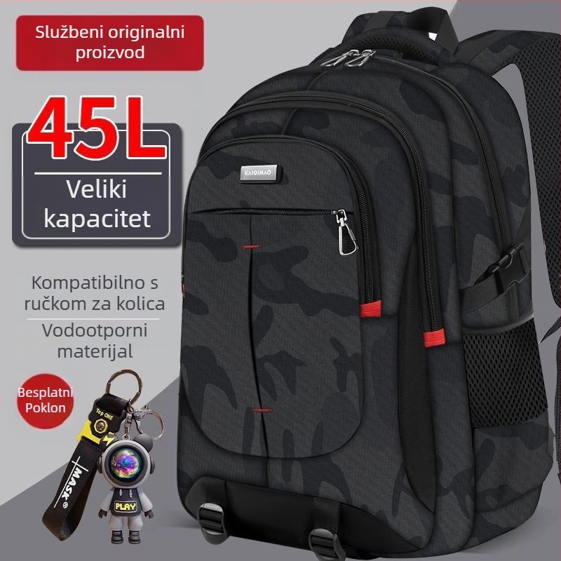 Najlon ruksak za učenike, dječji i sladak stil, zakrivljene naramenice, najlonska podstava, jednofarban dizajn