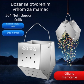 Mengda nehrđajući čelični uređaj za hranjenje za divlji ribolov, dizajn prevrnutog kante, fiksni punkt za ručnu štap, izbacivanje mamca na dno