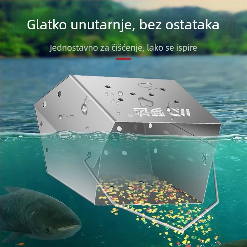 Mengda nehrđajući čelični uređaj za hranjenje za divlji ribolov, dizajn prevrnutog kante, fiksni punkt za ručnu štap, izbacivanje mamca na dno
