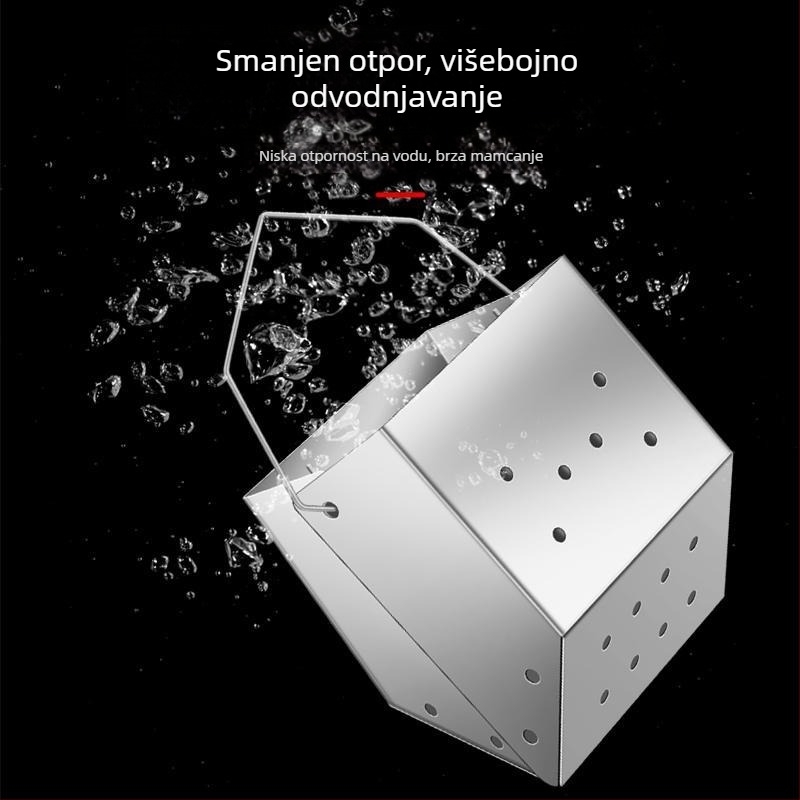 Mengda nehrđajući čelični uređaj za hranjenje za divlji ribolov, dizajn prevrnutog kante, fiksni punkt za ručnu štap, izbacivanje mamca na dno
