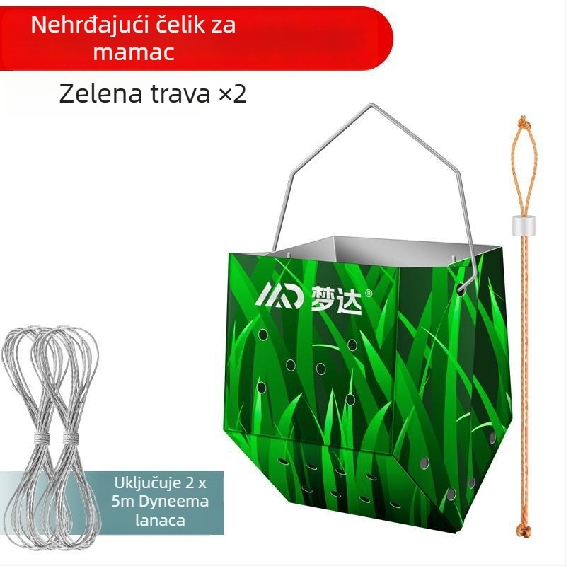 Mengda nehrđajući čelični uređaj za hranjenje za divlji ribolov, dizajn prevrnutog kante, fiksni punkt za ručnu štap, izbacivanje mamca na dno