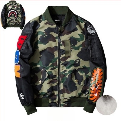 Prošivena bomber jakna, europsko-američki stil, debela izolacija, zatvaranje na zip, stojeći ovratnik