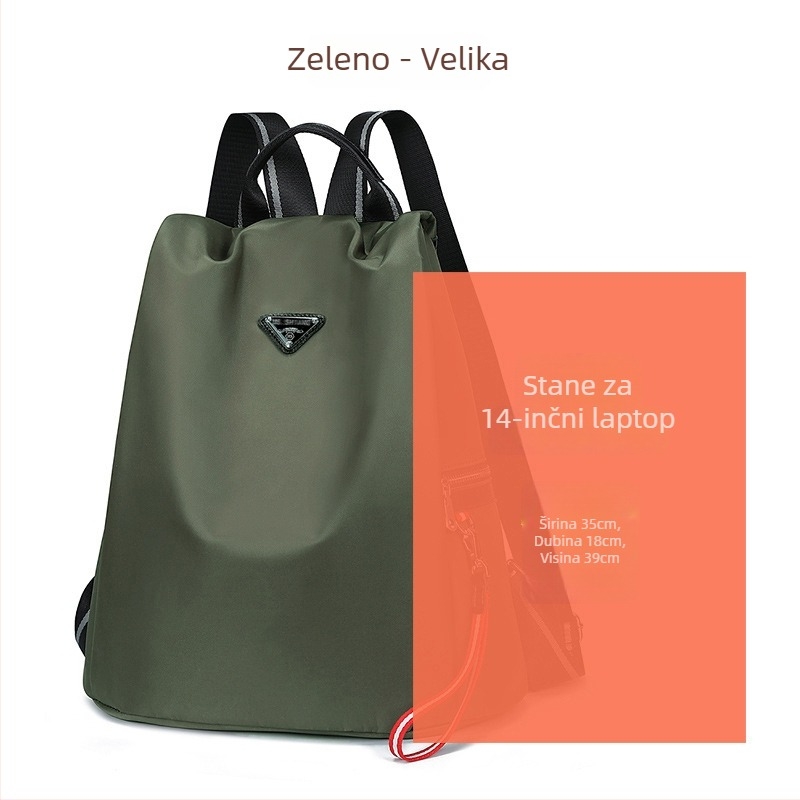 Ženski ruksak s zaštitom od krađe; Oxford materijal; kapacitet 36–55 L; kompatibilan s 14-inčnim prijenosnikom; vodootporan