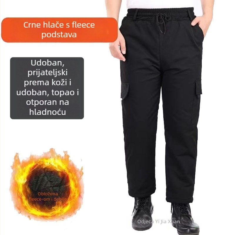 Muški zimski set radne odjeće od pamuka s kapuljom, kamuflažni uzorak, jakna i hlače na zatvarač, fleece podstava, debela izolacija