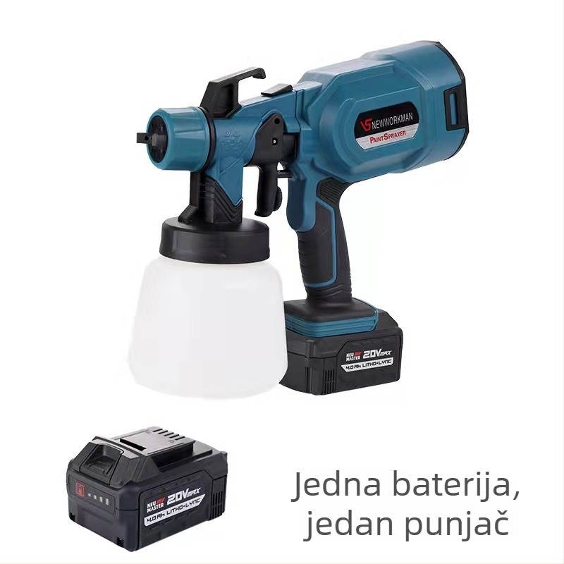 Prijenosni električni pištolj za raspršivanje s litijskom baterijom – odvojiva visokotlačna raspršivač za latex boju, pogodna za unutarnje prostore, krov, vanjske zidove, vozila i drvo; napon 21–220V